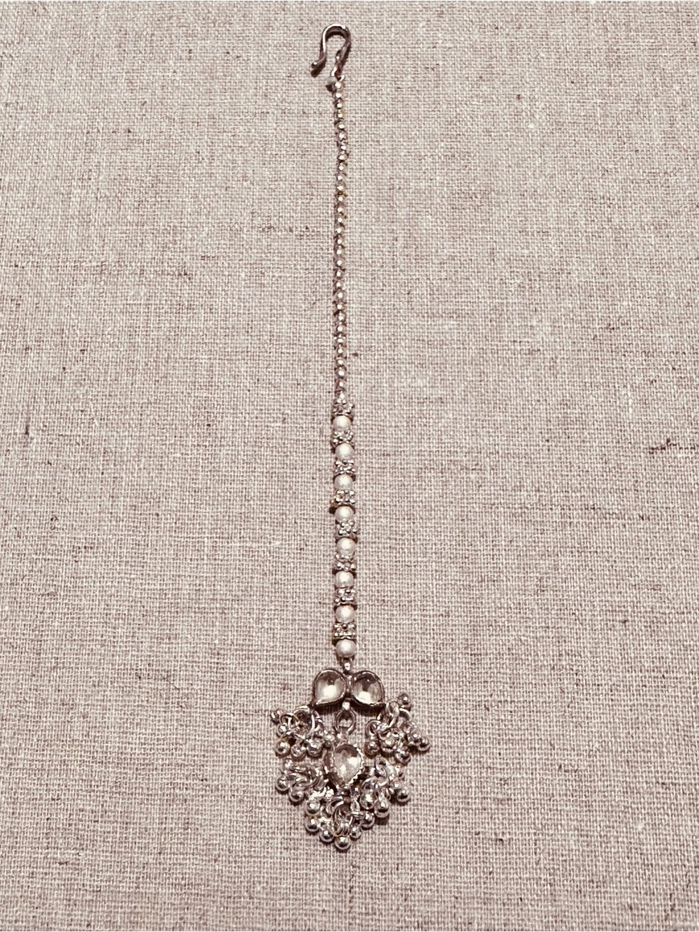 Vintage | Tika |Silver-Tone Tika with Clear Stones